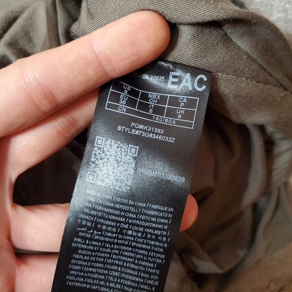 Marciano Los Angeles ruched sleeveless midi dress. Olive Green. Size S. - Picture 2 of 10